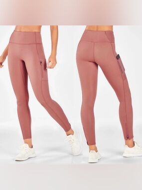 Fabletics Motion 365 Pink Beige Tan Leggings Pants M